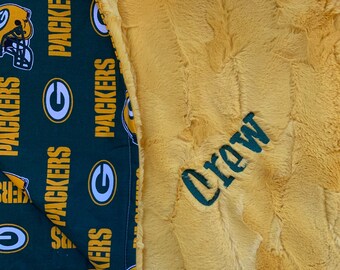 Sport Team Theme Plush Minky Blanket Custom Teams, Sizes, Fonts, Colors