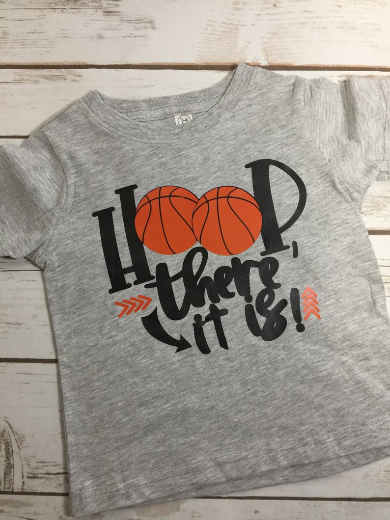 Custom Personalized Basketball Theme Heat Pressed Vinyl Tee for Any Age image 1