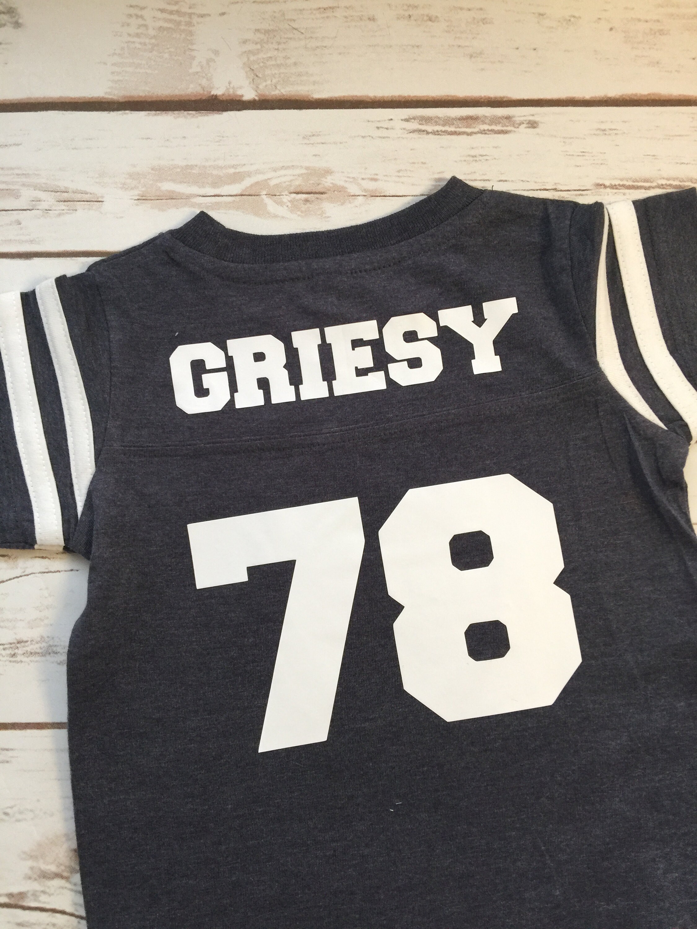 Name And Number On Back Of Football Onesie Tee Or Adult Shirt Etsy