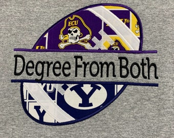 House Divided College Team Shirt: Split Football Design Custom Wording