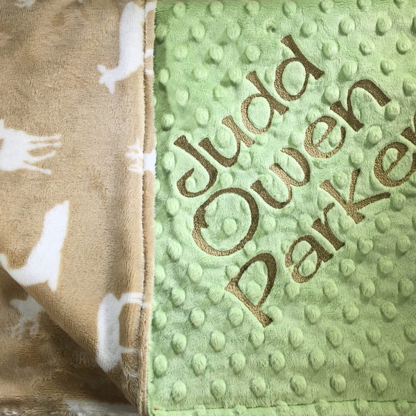 Deer Hunter Soft Plush Minky Baby Blanket Child or Adult Throw Custom Personalization Optional