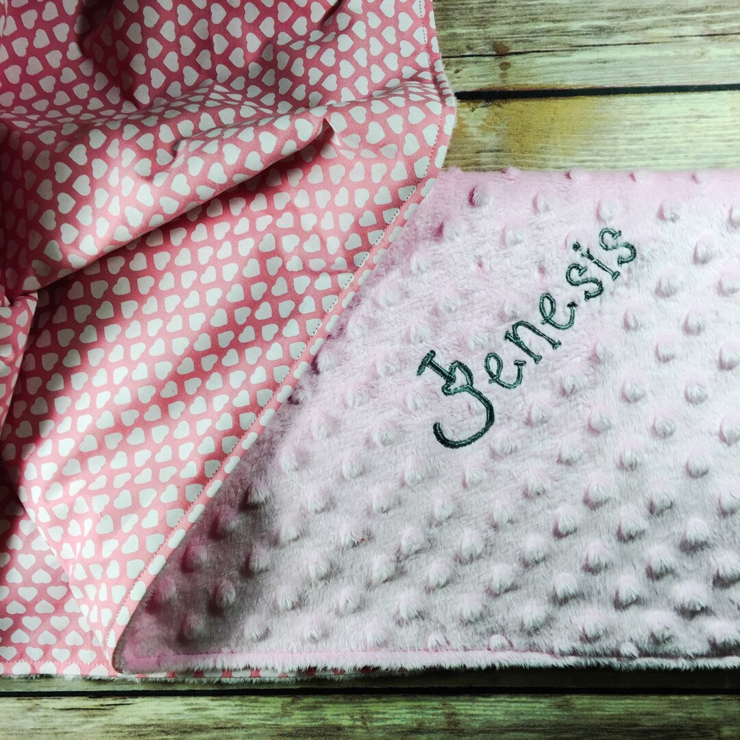 PREEMIE Pink Heart Blanket Newborn Blanket Tiny Blanket for Preemies