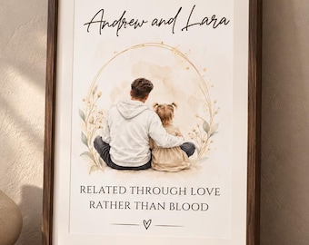 Personalised Stepdad Portrait From Photo, Step Parent & Child Watercolour Print, Blended Family Christmas Gift, Digital or A4 Print