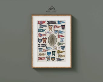 Vintage NFL Football Poster Print