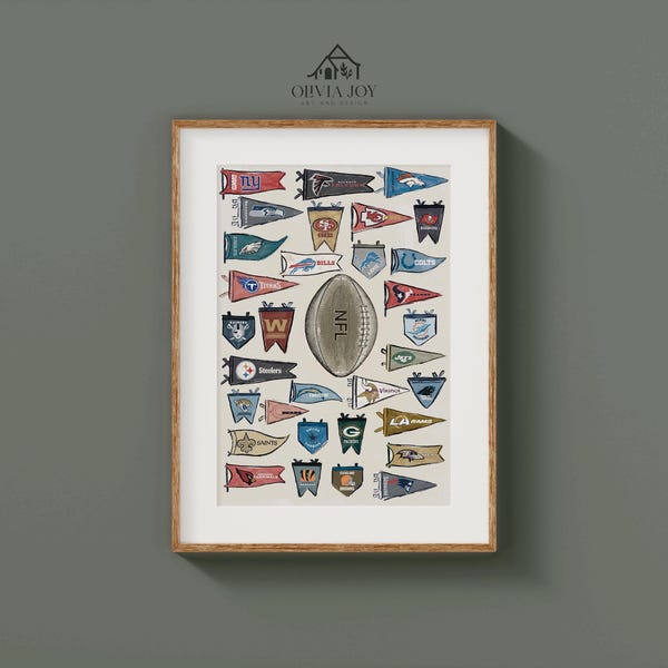 Vintage NFL Football Poster Print