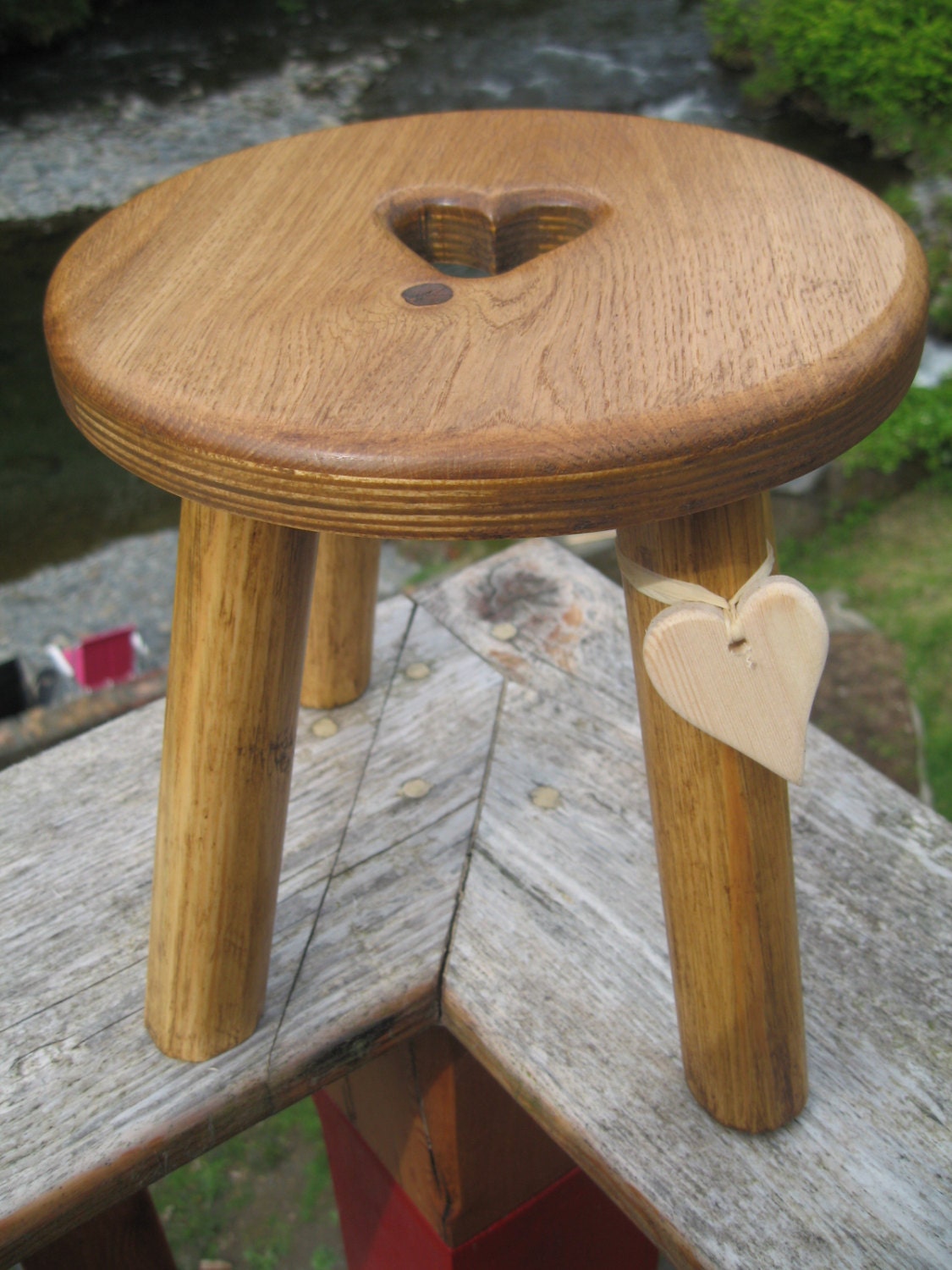 Roble de color más oscuro remató heces de ordeño de madera de | Etsy