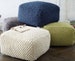 Crochet white/grey/blue/olive green pouf-ottoman / Knitted pouf cover / Crochet footstool
