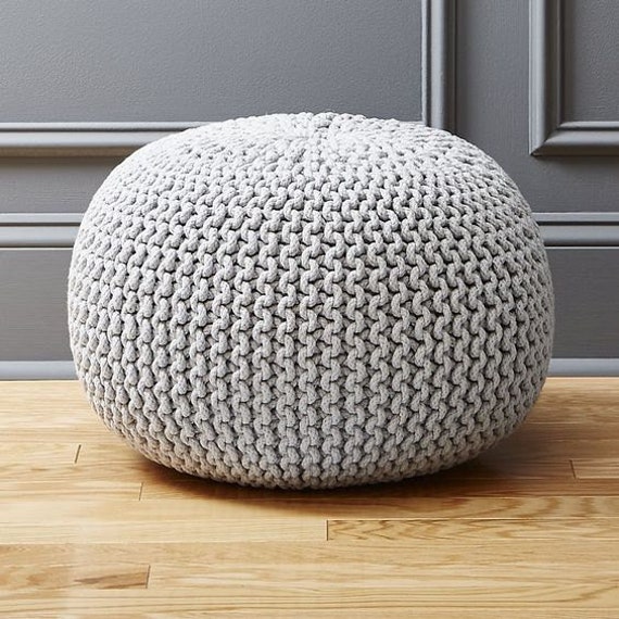 knitted rope pouf