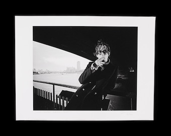 JARVIS COCKER of PULP Waterloo Bridge London 2001, limited edition print, signed by the photographer Jamie Beeden.