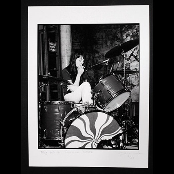 MEG WHITE of The White Stripes 'Soundcheck' 2001, limited edition print, signed by the photographer Jamie Beeden.