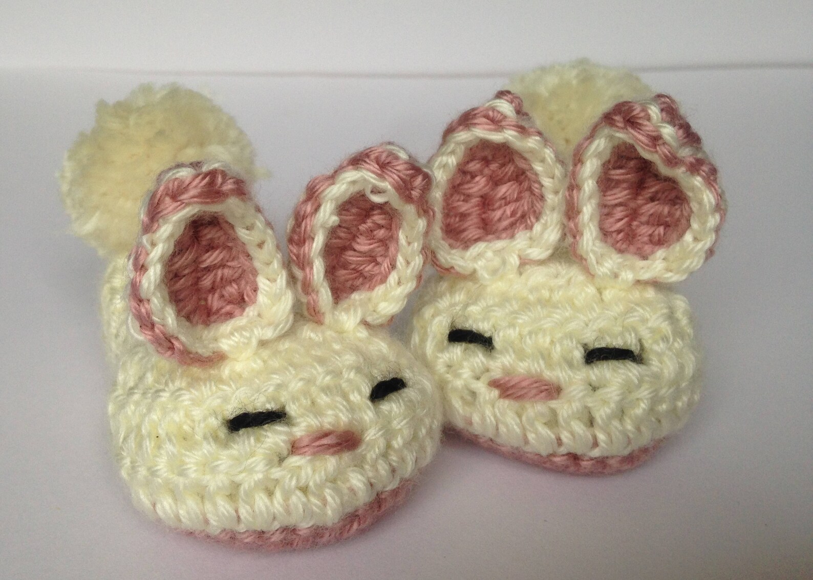 Carter's 2pk Baby Girl Pink Bunny Crochet Booties and Hat (0-3M)