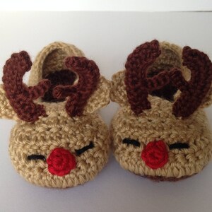 Reindeer toddler slippers. Rudolph slippers. christmas slippers for children. non-slip sole. image 2