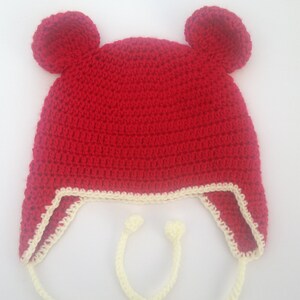 Bonnet bébé ours au crochet. Bonnet bébé avec oreilles. Cadeau de naissance. Bonnet avec cache-oreilles. Bonnet pour enfant. image 5