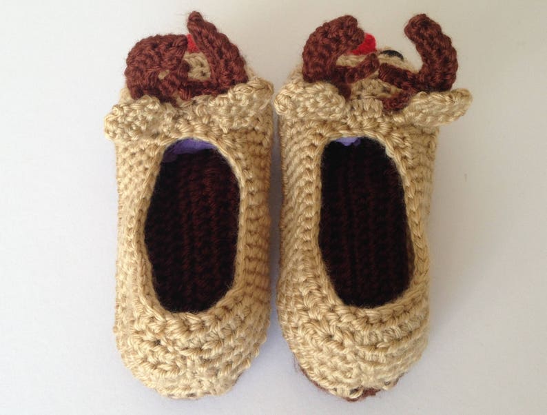 Reindeer toddler slippers. Rudolph slippers. christmas slippers for children. non-slip sole. image 5