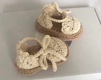 Crochet Baby Espadrilles. Baby sandals. Cotton sandals. Baby shoes.Baby shower gift.