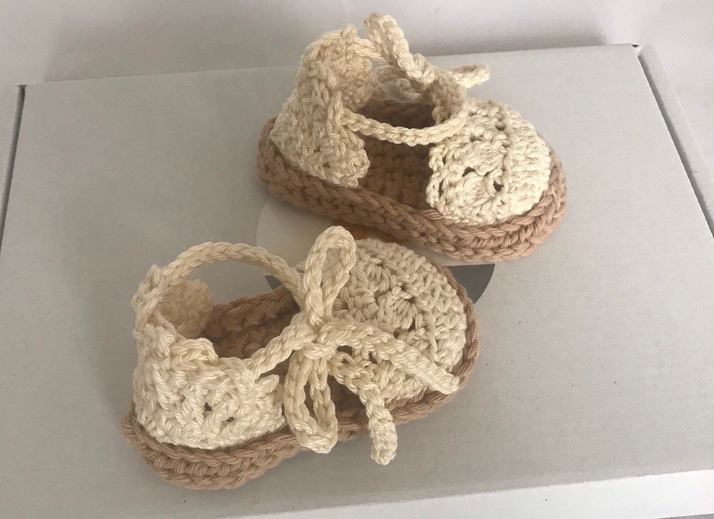 Crochet Baby Espadrilles: Cotton Knit Baby Sandals