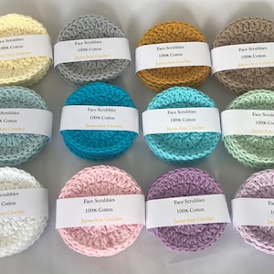 Crochet Face Scrubbies. Pack of 4 cotton eco-friendly face pads. Re usable face pads.mothers day gift .