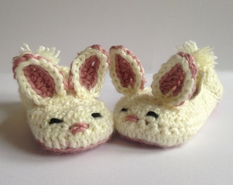 Meisjes Bunny slippers, gehaakte pantoffels. Paascadeau voor kinderen. Kinderpantoffels, kinderpantoffels. Antislip pantoffels
