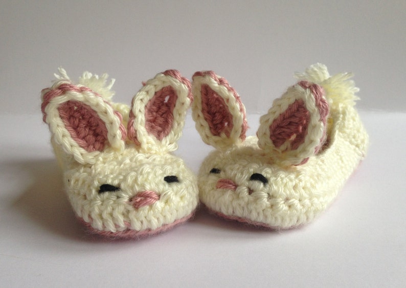 Girls Bunny slippers crochet slippers.Easter Gift for Kids. image 1