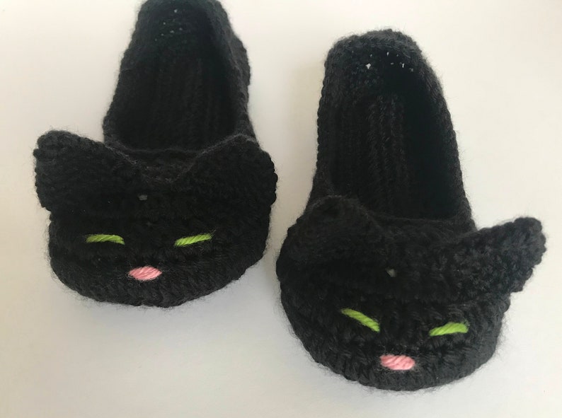 Black Cat Crochet Slippers. Womens Cat Slippers. Ladies Black Etsy Canada