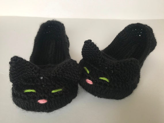 black cat slippers