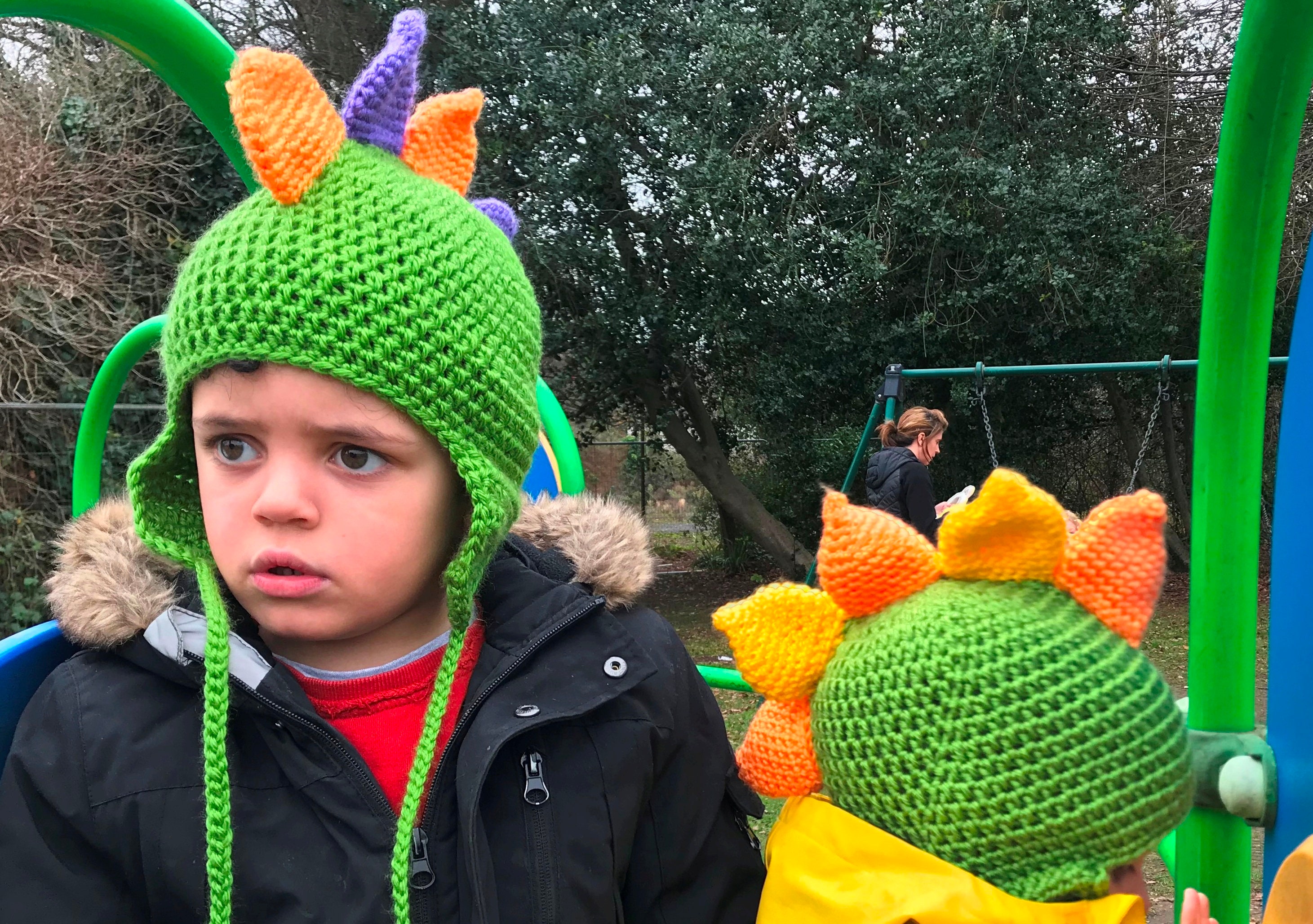 Dinosaur Hat. Crochet Childrens Ear 