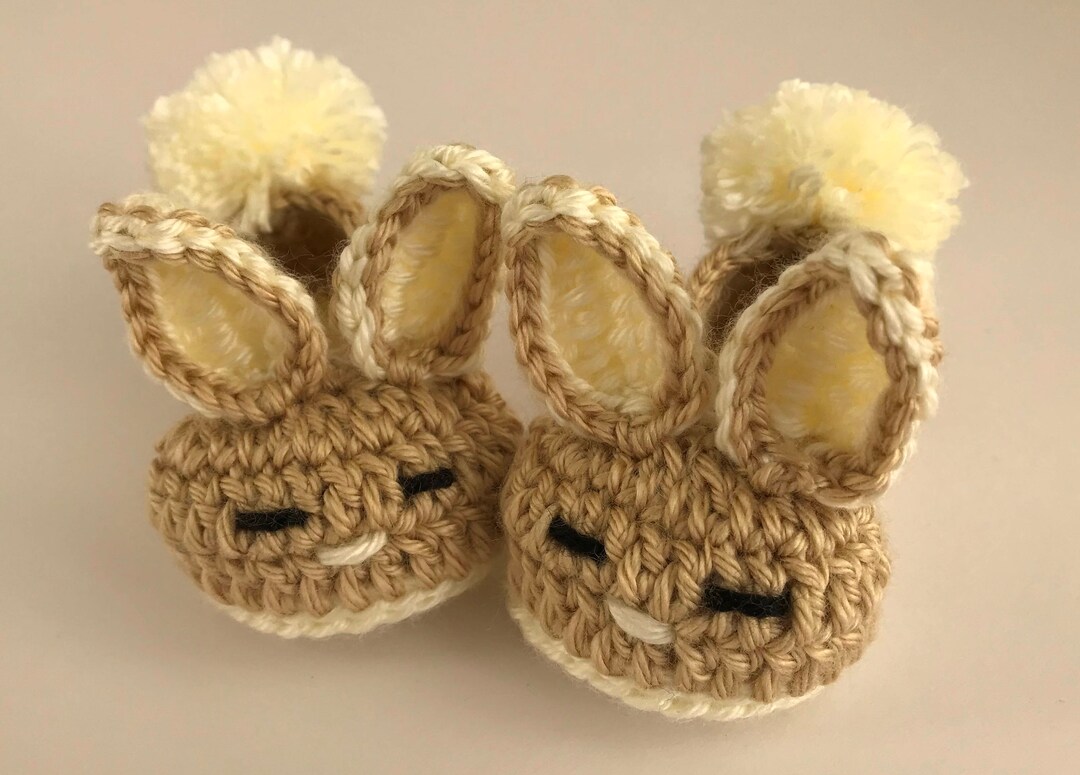 Hand-crocheted Baby Bunny Booties