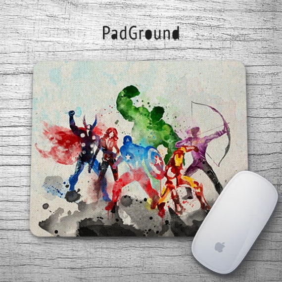 Avengers Mouse Pad Marvel Superhero Mousepads Kids Decor Etsy