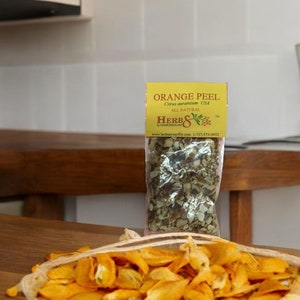 Orange Peel -    (Citrus aurantium). Dried Hand Selected and Hand Packed