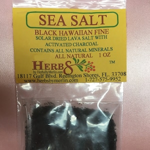 Sea Salt Black Hawaiian, Fine  - Solar Dried Black Lava Salt With Activated Charcoal.  Contains All Natural Minerals.