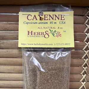 Cayenne - Ground Red Pepper -  Dried Powdered Hand Packed  96,000 SHU.  (Capsicum annum).
