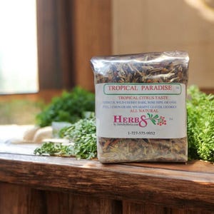 Tropical Paradise Tea Hand Mixed A Proprietary Blend of Hand Packed Loose Leaf Tea