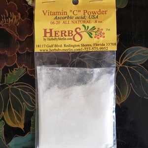 Vitamin C Powder   Ascorbic acid.  All Natural.