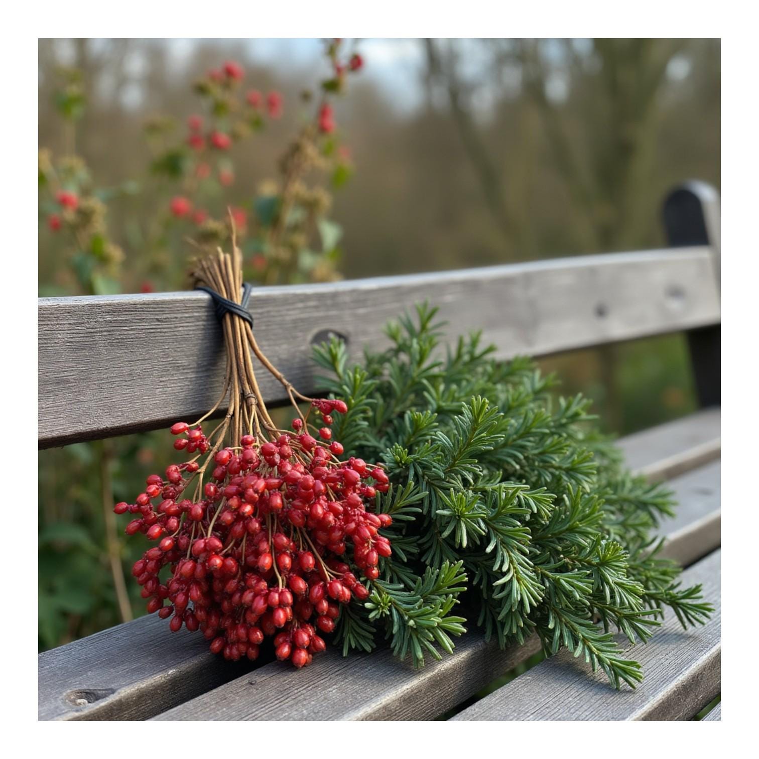 ヤドリギ - (Viscum album)。乾燥、カット、ふるい分け、手作業で梱包