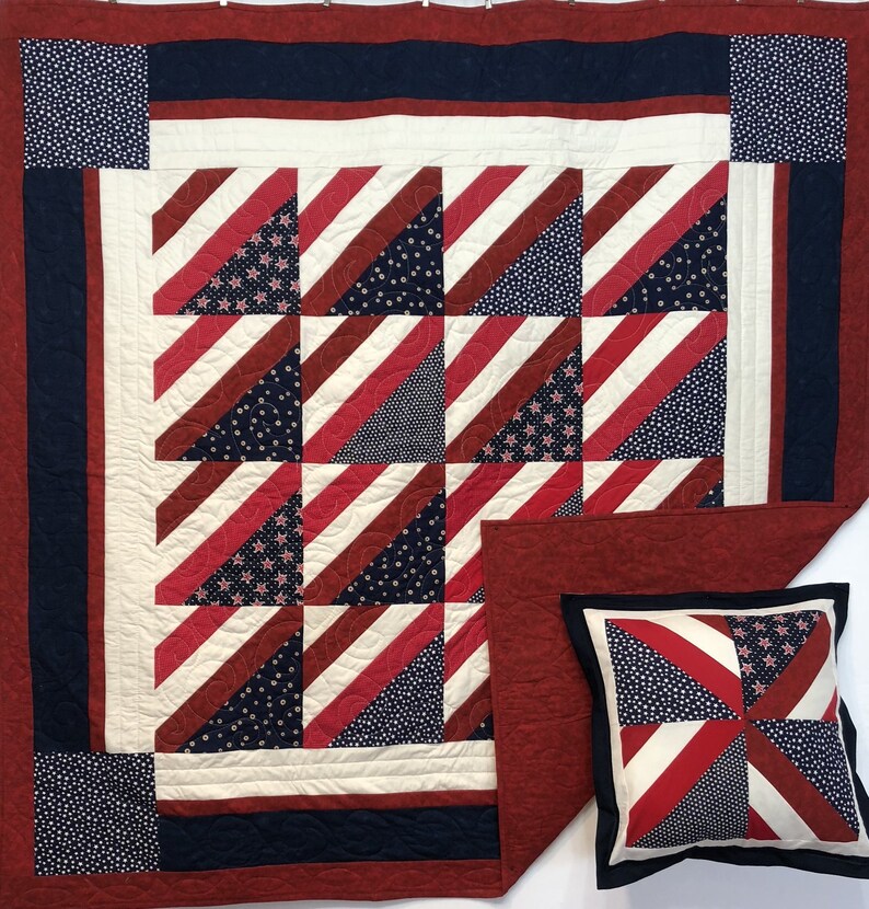 Request Custom Order a Similar Item: Patriotic Quilt or Wall shops Hanging with Free Pillowcase 18004