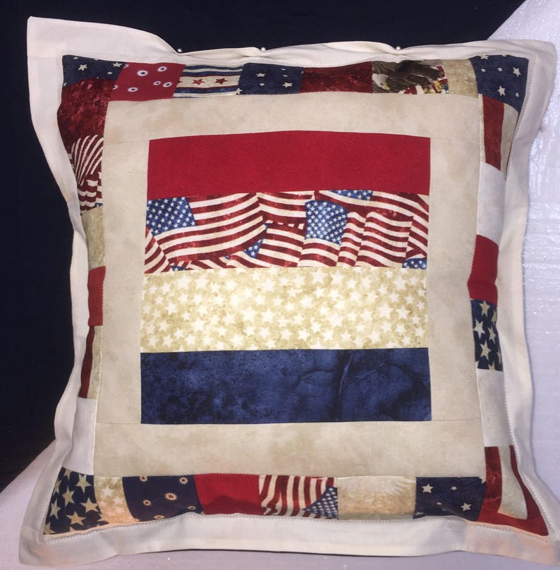 Patriotic Stars and Stripes Lap Quilt with Free Pillow Case 17002-4 Request Custom Order a Similar Item
