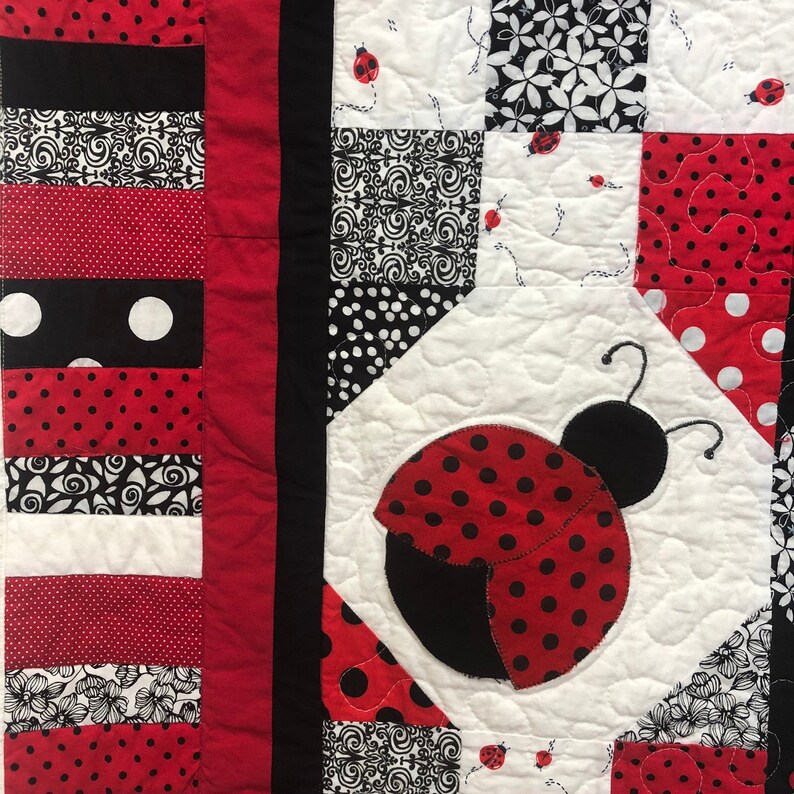 Request Custom Order Ladybug Baby Quilt and Free Pillowcase Etsy