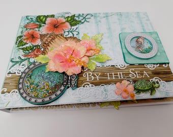 Mini Photo Album Premade Scrapbook Mini Album Tropical Mini Album Coffee Table Photo Album Handmade