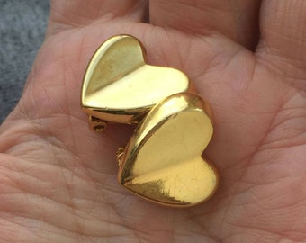 3\u201d Long DONNA KARAN Signed Baroque PEARL Charm Dangle Drop Earrings Gold Metal Modernist Brutalist Vintage Runway Couture Designer Statement
