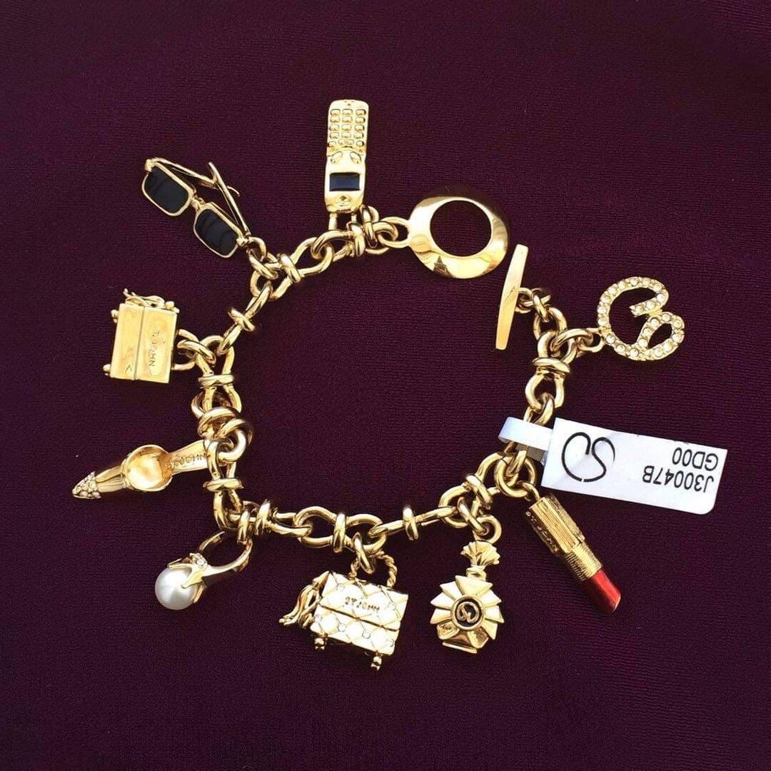 perfection-nos-st-john-logo-signed-9-charm-bracelet-knits-bag-etsy