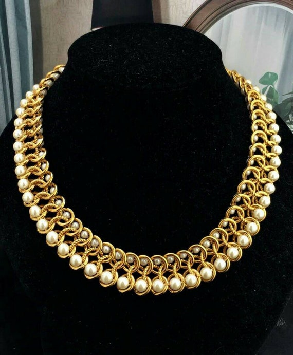 Exquisite! Napier Faux Pearl Necklace Choker Coll… - image 10