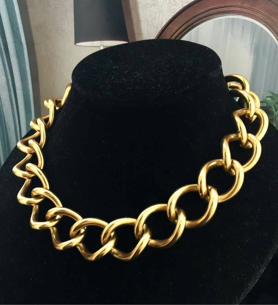 Wow Anne Klein Necklace Modernist chunky Open Cub… - image 3