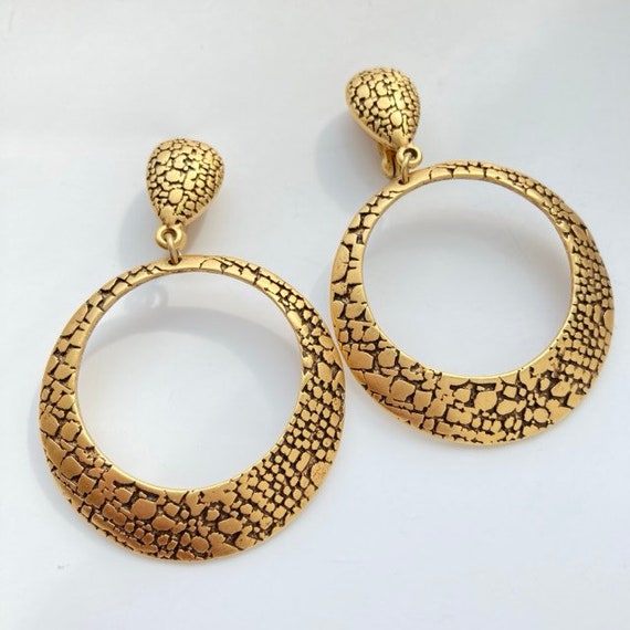 Cool! Premier Designs Pebble Long Hoop Earrings M… - image 1