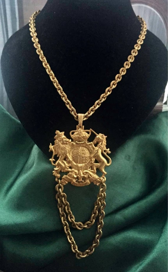 Miriam Haskell Royal Coat Of Arms Necklace pendant