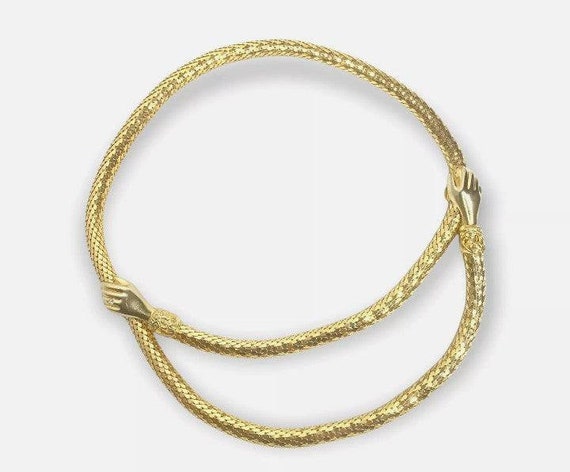 Wow! Vintage DL Auld Gold Tone Mesh Belt Necklace… - image 3