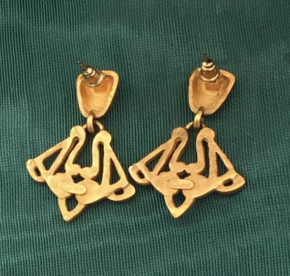 Chic Anne Klein Egyptian EARRINGS pierced Satin M… - image 2