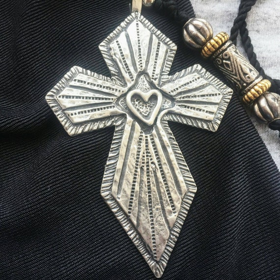 Vintage Marcie Cross Designer Necklace crucifix P… - image 6