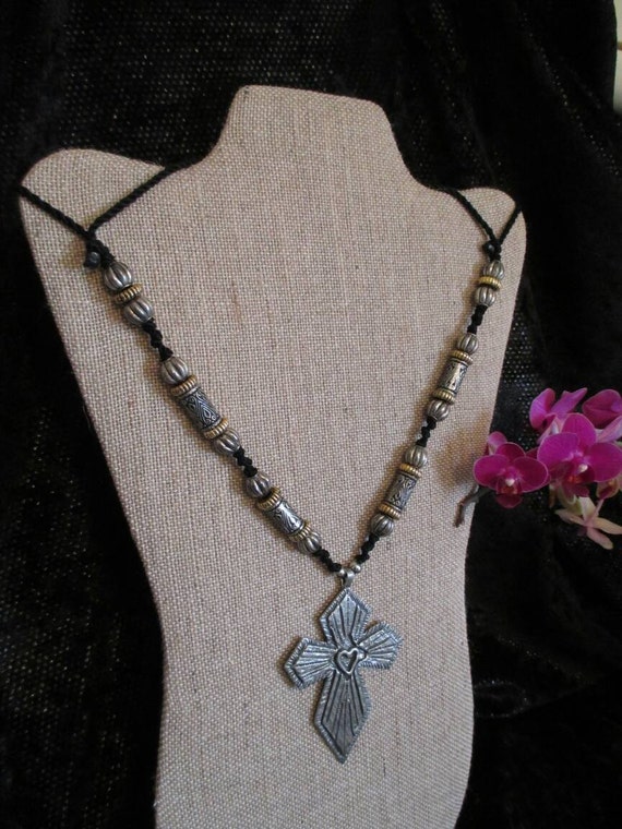 Vintage Marcie Cross Designer Necklace crucifix P… - image 3