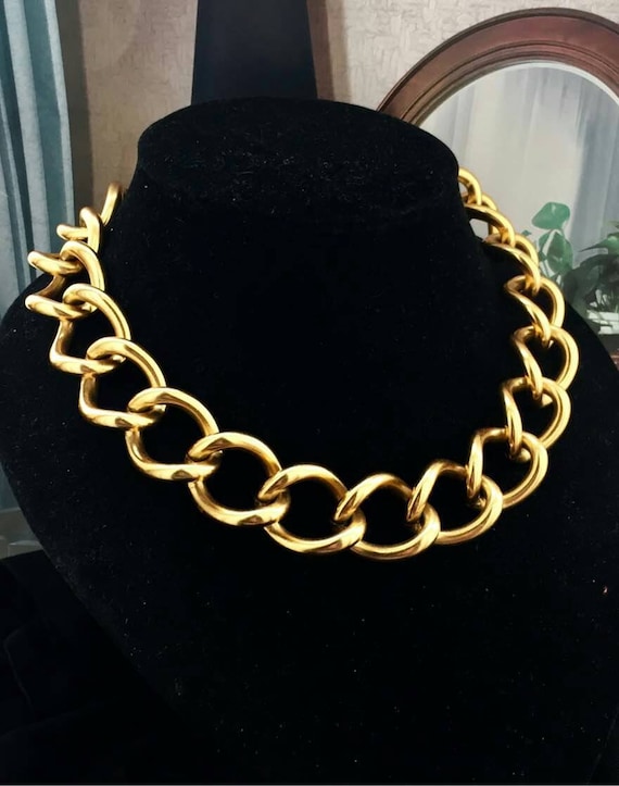 Wow Anne Klein Necklace Modernist chunky Open Cub… - image 1