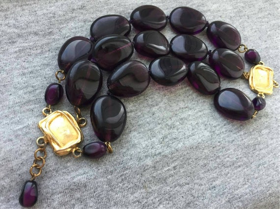 Wow! Dayne DuVall Purple Stone Wide Thick Bracele… - image 1